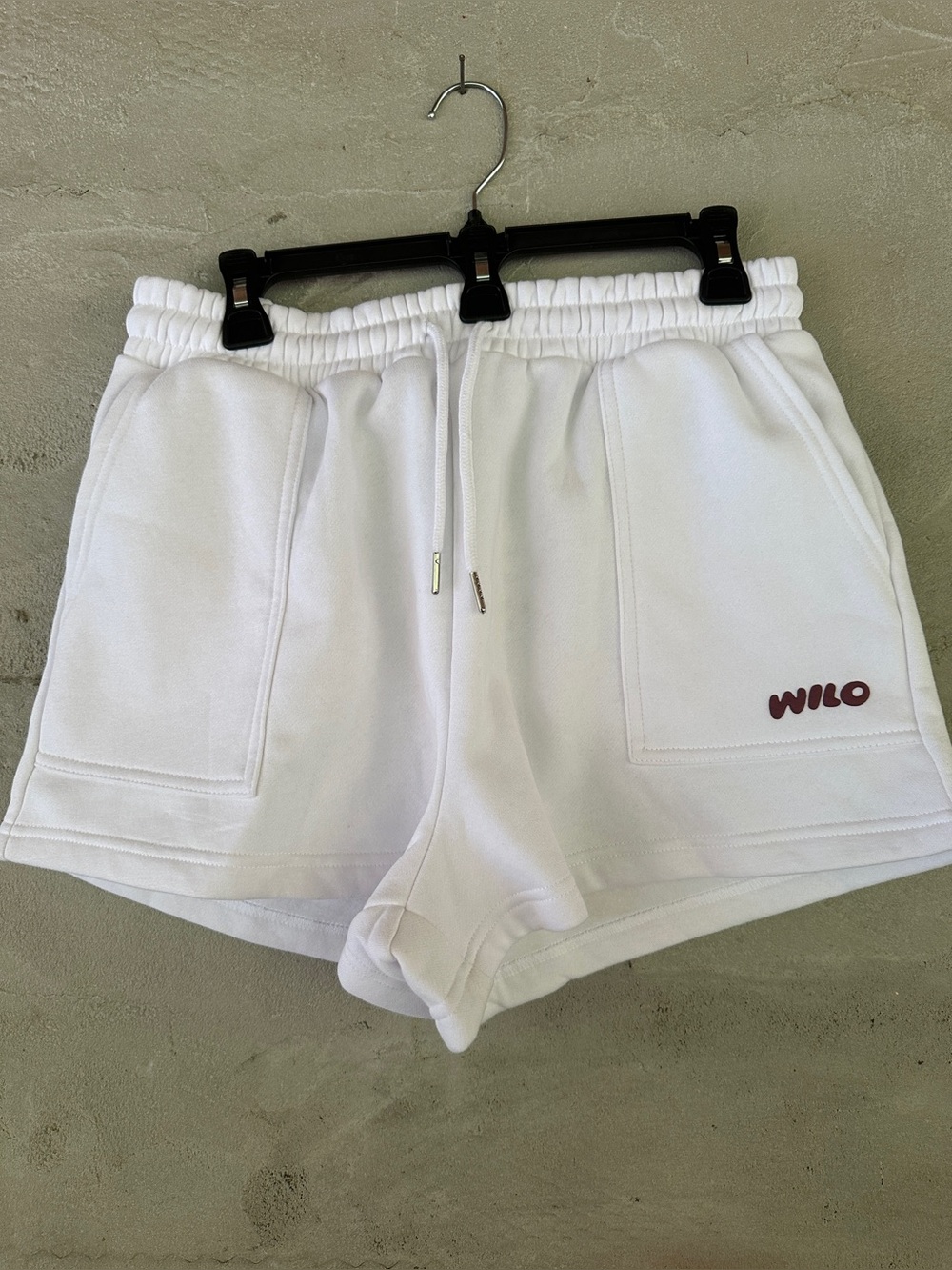 🤍 WILO The Label Fleece Jog Shorts Cream Size M NWT